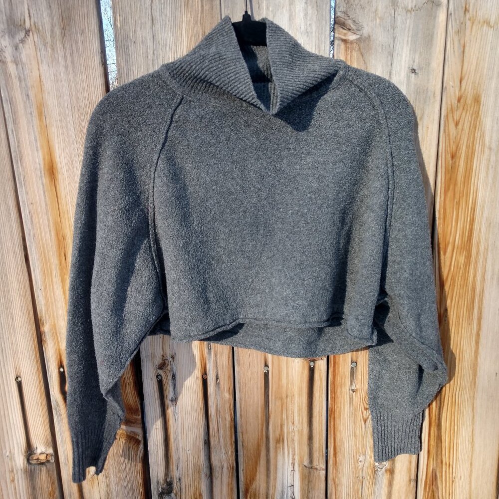 Urban Outfitters gray crop top turtleneck sweater